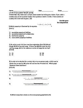 Preview of Set of 5 Cumulative Exams for the Integrated Algebra Curriculum