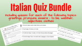 Set of 5 Italian Quizzes! Ready to print/use. Greetings, E
