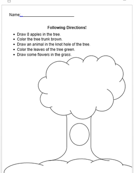 Set of 5 Worksheets. Following Written Directions. by Positively ECSE