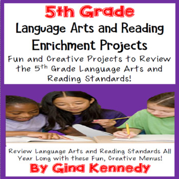 Preview of 5th Grade Reading and Language Arts Projects! Covers All Standards!