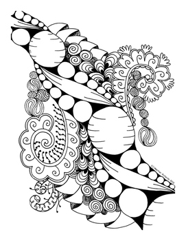 Set of 6 Coloring Pages for Stress Relief and Art by SchoolBoxTreasures
