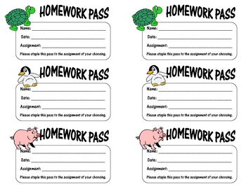 teacher homework pass