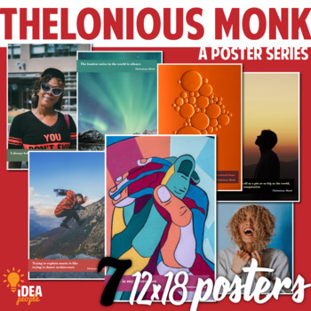 Preview of Set of 7 Thelonious Monk 12x18" wall posters | Classroom Decor