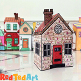 Set of 9- 3d Paper House Printable Coloring Pages - STEAM 