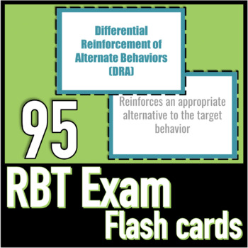 Preview of Set of 95 Registered Behavior Technician RBT Exam Flash Cards (ABA)