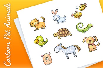 Set of Cartoon Pet Animals by Optimistic Kids and Families Art | TPT