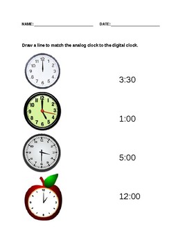 set of clock worksheets analog and digital by samantha