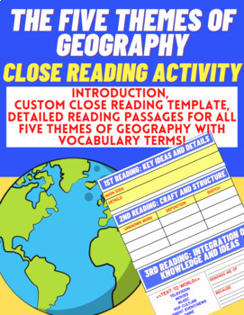 Preview of Set of Close Reading Activities: The 5 Themes of Geography