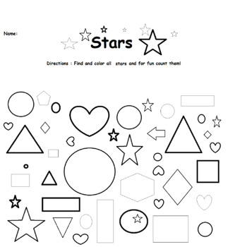 Preview of Set of Find and Color Shapes 12 Worksheets