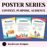 Set of Four English Classroom Posters on Context, Purpose 