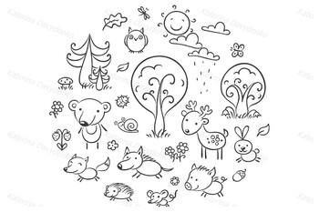 cartoon forest animals