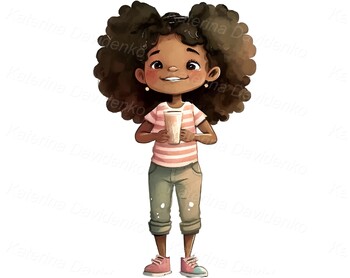 Set of cartoon happy kids PNG clipart. Children in casual summer clothes