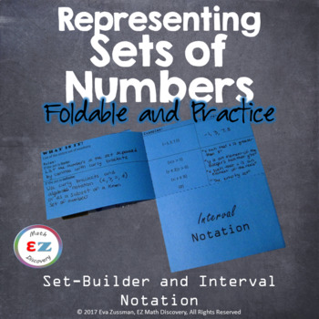 Preview of Sets of Numbers Foldable - Set-Builder and Interval Notation Notes and Practice