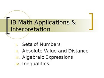 Preview of Sets of Numbers, Inequalities and Absolute Value EDITABLE PowerPoint