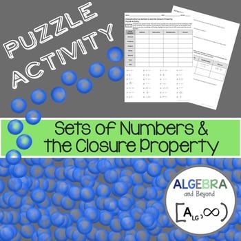 Preview of Sets of Numbers and the Closure Property - Puzzle Activity