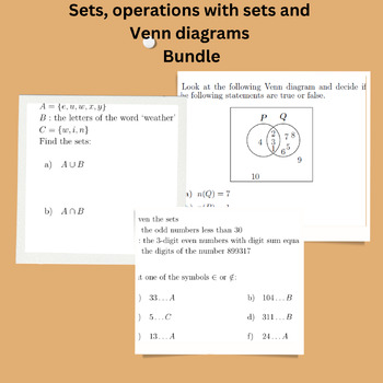 Preview of Sets, operations with sets and Venn diagrams Bundle