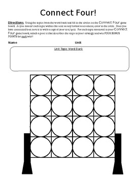 Preview of Setting GOALS - Connect Four Game Board (editable)