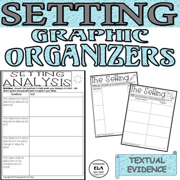 Preview of Setting Graphic Organizers Visualization Activity Questions Analysis Reading PDF