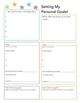 Setting Personal Goals by Patricia Rendon Cardenas | TPT