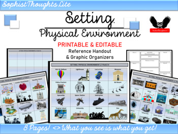 Preview of Setting Physical Environment Places Reference Charts and Graphic Organizers