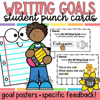Preview of Setting Student Led Writing Goals: Punch Task Cards for the Primary Grades