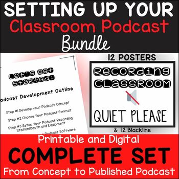 Preview of Setting Up A Classroom Podcast Template/Recording Booth Posters 