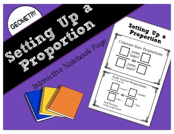 Preview of Setting Up a Proportion Interactive Notebook Page