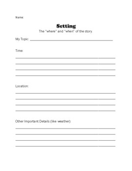 Preview of Setting Worksheet