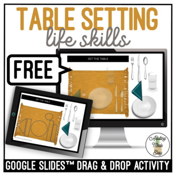 Preview of Setting a Table Drag and Drop Google Slides Activity