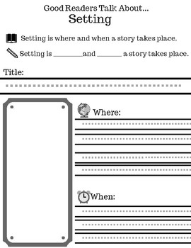 Preview of Setting of a Story Worksheet