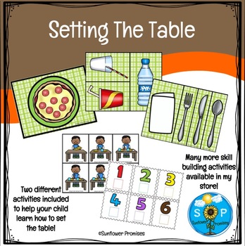 Setting the Table Activity by Sunflower Promises | TPT