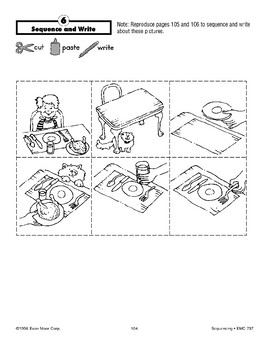 Setting the Table (Sequence and Write) by Evan-Moor Educational Publishers