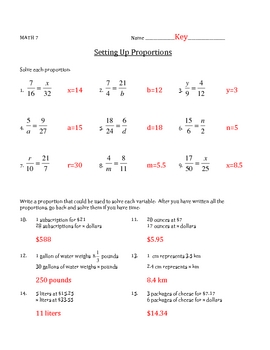 problem solving with proportions worksheet
