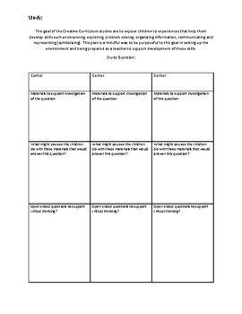 Preview of Setting up a Creative Curriculum Classroom to Support Studies