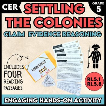 Preview of Settling the Colonies CER Claim Evidence Reasoning Short Constructed Response