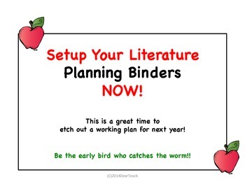 Preview of Setup Your Literature Binders
