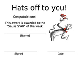 Seuss Star Behavior Certificate