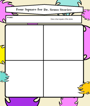 Preview of Seussy Themed Four Square