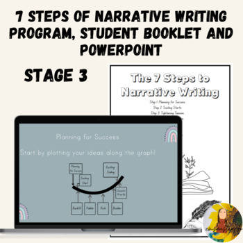 Preview of Seven 7 Steps Narrative Writing PowerPoint, Student Booklet and Program Stage 3