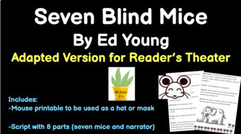 Preview of Seven Blind Mice Adapted Version for Reader's Theater First- Second Grade