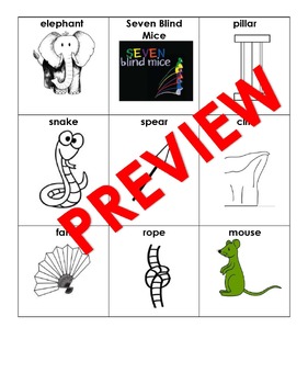 Preview of Seven Blind Mice - Word Bank with Pictures