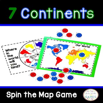 Preview of Seven Continents Game - Spin the Map (Geography Game)