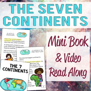Preview of Seven Continents Mini Book Reader with VIDEO READ ALOUD