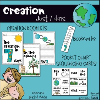 Preview of Seven Days of Creation booklets & sequencing cards | Bible Lessons