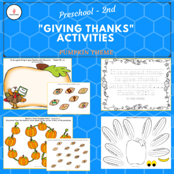 Preview of Seven "GIVING THANKS" Activities - Pumpkin Theme