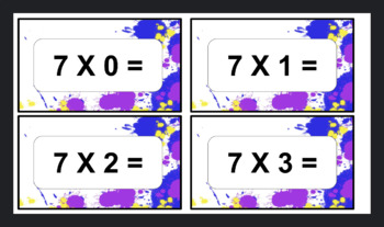 Preview of Seven Multiplication Facts Flash Cards