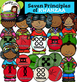 The Seven Principles of KWANZAA- little kids- color and B&W