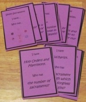 Preview of Seven Sacraments Catholic I Have Who Has Cards