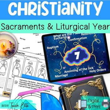 Preview of Seven Sacraments & Liturgical Year Lesson for Catholic Teachers & Home schoolers