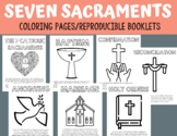 Seven Sacraments of the Catholic Church Coloring Pages Booklet